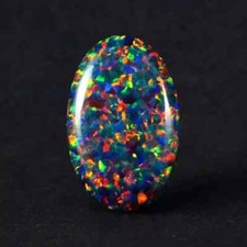 Natural Black Fire Opal Oval