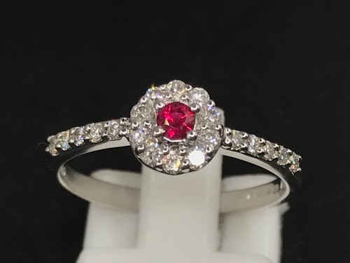18ct white gold ruby - , diamond