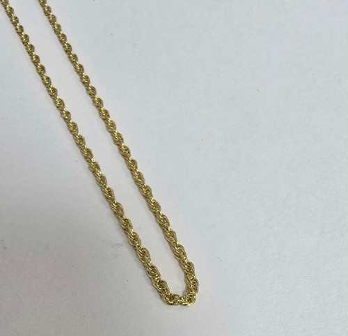 9ct gold rope - chain, inch