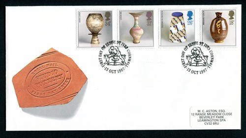 1987 fdc studio pottery - 1987, gb