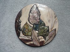 Vintage 1980's Otto Keramik 3d Wall Plate Leaves