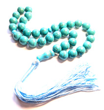 33 Pressed Turquoise Worry Beads Gemstone Tasbih Tesbih Feroza Prayer Beads 671