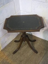 MAHOGANY VENEER, GREEN LEATHER