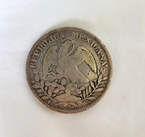Mexican dollar coin - coin, silver