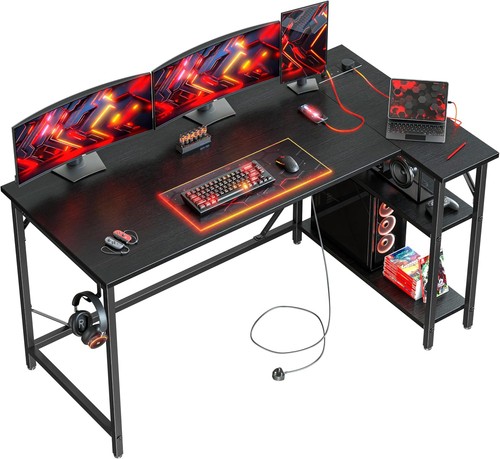 Shaped gaming desk with - l,
