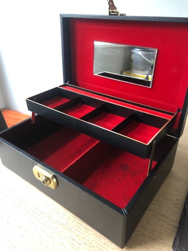 Jewellery box faux - box, black