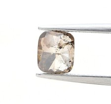 Solitaire natural diamond 1.06tcw pinkish brown cushion brilliant cut for jewel