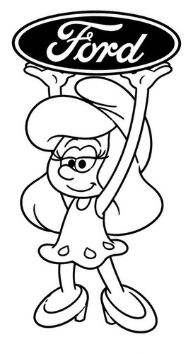 Smurfette holding ford vinyl - holding,