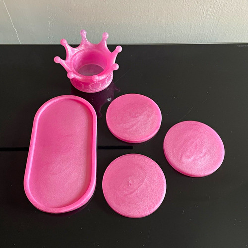 Pink resin set 5pc - set,