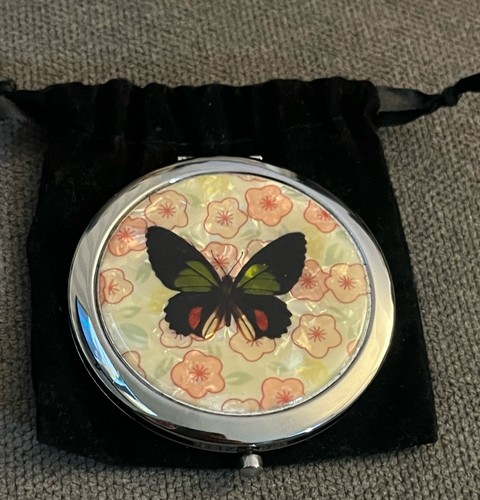 Vintage butterfly compact - vintage,