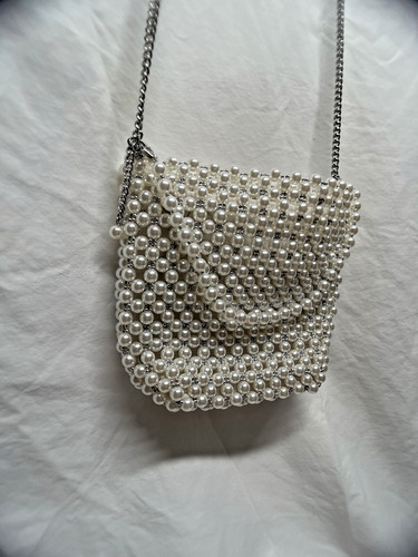 Zara pearl beads silver cross - zara,