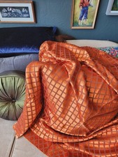 VINTAGE Orange satin brocade 1