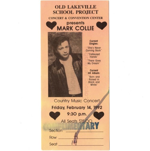 Mark collie concert ticket - mark,