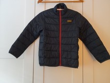 BARBOUR INTERNATIONAL FIBREDOWN PUFFER Jacket Small MOTORCYCLE NAVY ZIP BOYS
