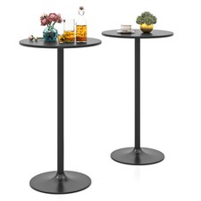 COSTWAY 2 Pcs Round Bar Table
