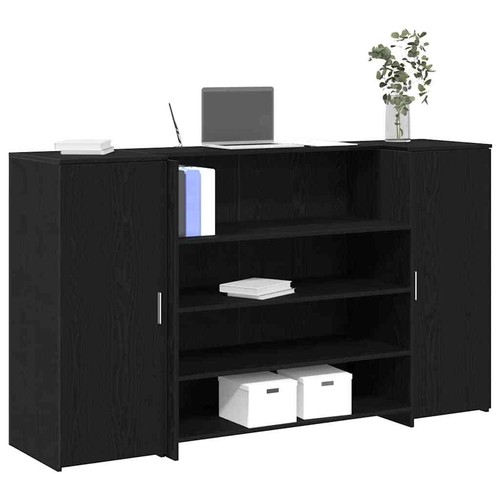 Reception desk black oak - reception,
