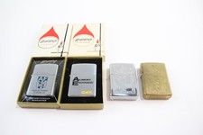 Zippo Pocket Lighter Tobacciana Collectables Good Spark Inc Boxed Brass & Silver