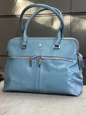 Genuine Blue Leather Double Handled Pippa Grab/ Crossover Bag, Modalú London