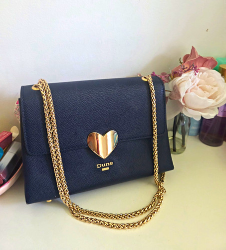 Dune heart lock navy - navy, faux