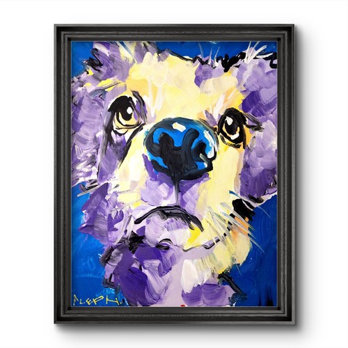 Aleph hand painted dog 11x14 - aleph,