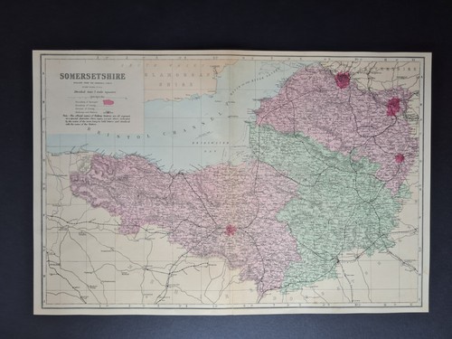 Antique 1881 maps somerset - -somerset, /