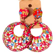 Boutique Retro Red Floral Wood