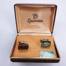 Vtg 1970s Rare Ontario Canada Cufflinks City Of Cornwall Pro Patria 1945 Spartan
