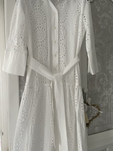 Zara white embroidered dress - embroidered,
