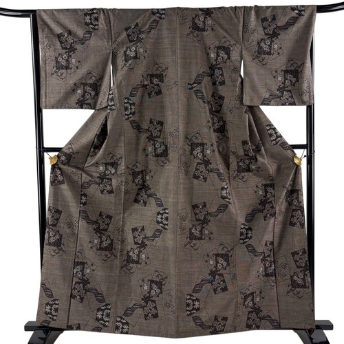 Vintage silk tsumugi kimono - silk,