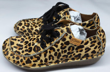 Clarks Unstructured Funny Dream leopard print pony leather shoes size 5.5 NEW