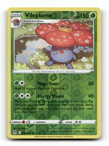 Vileplume 003 196 rare lor - rare,