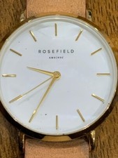 Elegant Rosefield AMS/NYC WR30M Quartz Ladies Leather Watch -33mm-Works