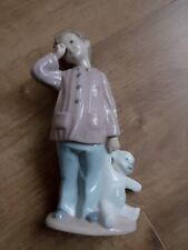 Lladro Nao Porcelain Figurine 1139 Sleepy Head Boy with Teddy Bear 1990