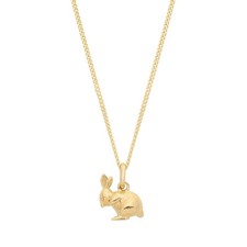 9ct Yellow Gold on Silver Bunny Rabbit Pendant Necklace 16 18 20 22 24 inch