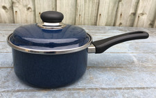 JUDGE 133 16cm Blue Enamel Non Stick Saucepan & Lid in VERY GOOD CONDITION