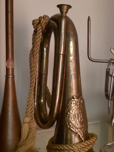 Vintage brass copper bugle - vintage,
