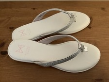 Butterfly Twists Silver Sandals/Flip Flops Size 6.5/40 Brand New Christmas/Party