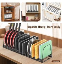 Baking Tray Storage Rack, Expandable Chopping Board Holder Rack with 14 Adjus...