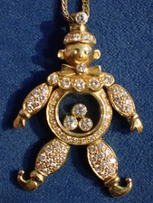 Chopard Happy Diamonds Clown Pendant 18K on 18 carat chain 11.5g signed