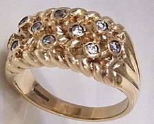 Vintage 9ct Solid Gold Gem Set