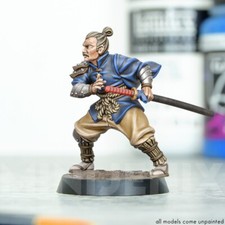SAMURAI RONIN NINJA || D&D, Frostgrave, 3D Printed Resin Miniature 28mm 32mm D33