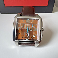 Rare Men's Tissot Quadrato Chronograph Brown Dial Pre-loved T005.517