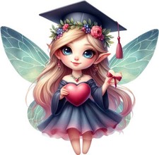 Watercolour Graduation Fairy Wall Art Bedroom Window Vinyl Sticker Decal 6 Sizes
