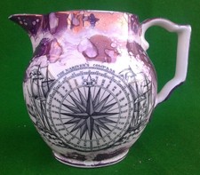 SUNDERLAND  - THE MARINER’S COMPASS - PINK LUSTRE JUG - SAILORS TEAR.