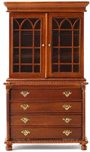 Dolls house walnut - dolls, dresser