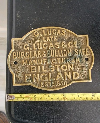 Antique safe plaque - antique, lucas