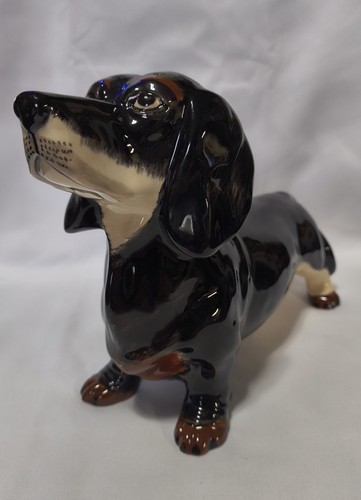 Black dachshund hand painted - black, hand-painted