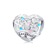 Daughter Charm Bead Love Heart