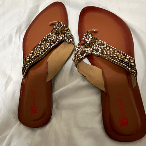 Women brown gold - gold, beaded