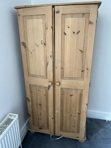 Solid pine double wardrobe - solid,